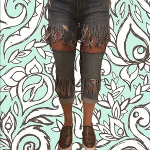 ripped jeans hand made